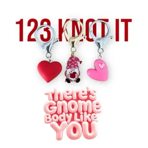 There’s Gnome Body Like You set of 3 large clasp stitch markers for crocheting