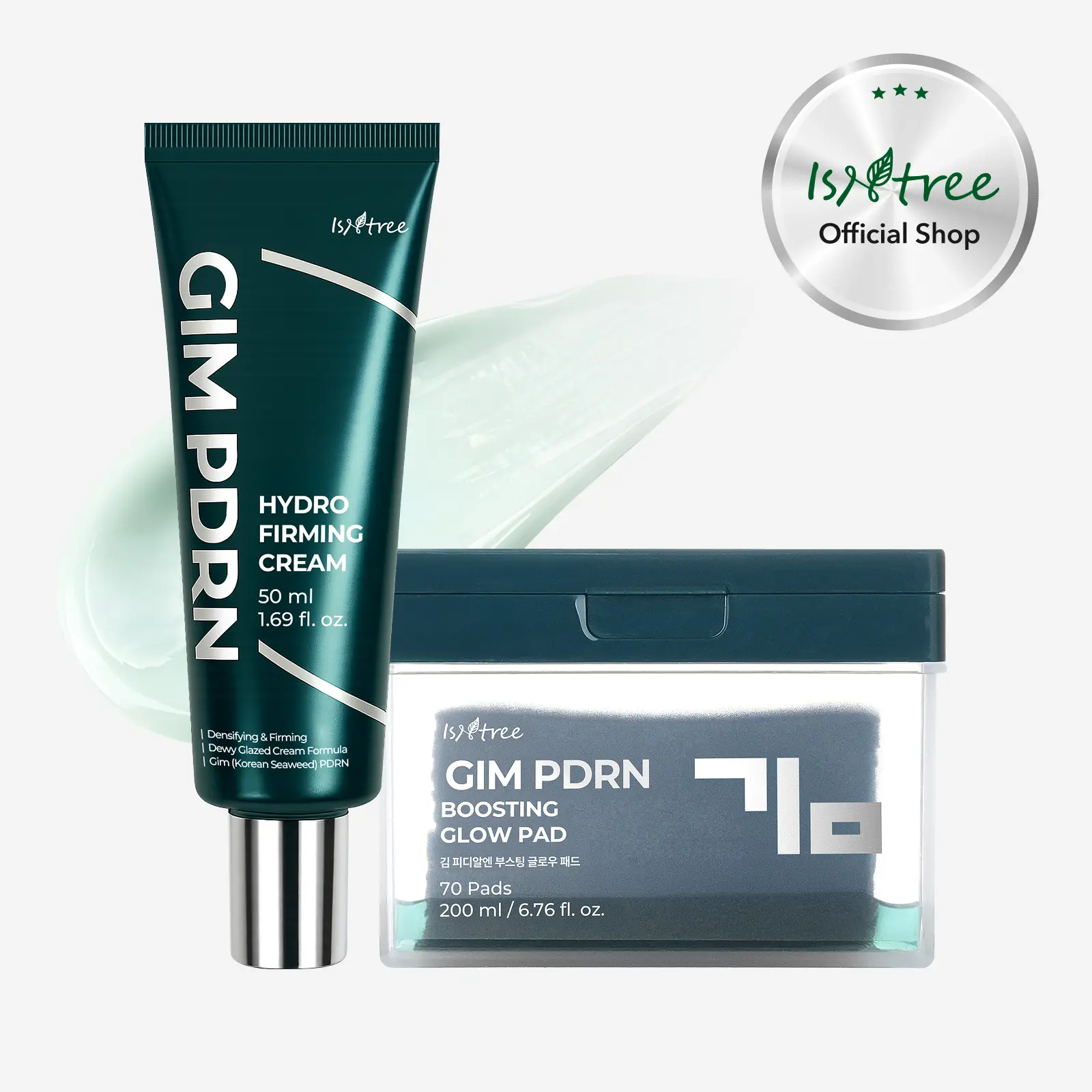 [isntree Official Shop] GIM PDRN Glow Up Glass Skin Duo | Glow Toner Pad + Hydro Firming Cream with GIM PDRN & Hyaluronic Acid for Radiance, Firming & Hydration, Korean Skincare