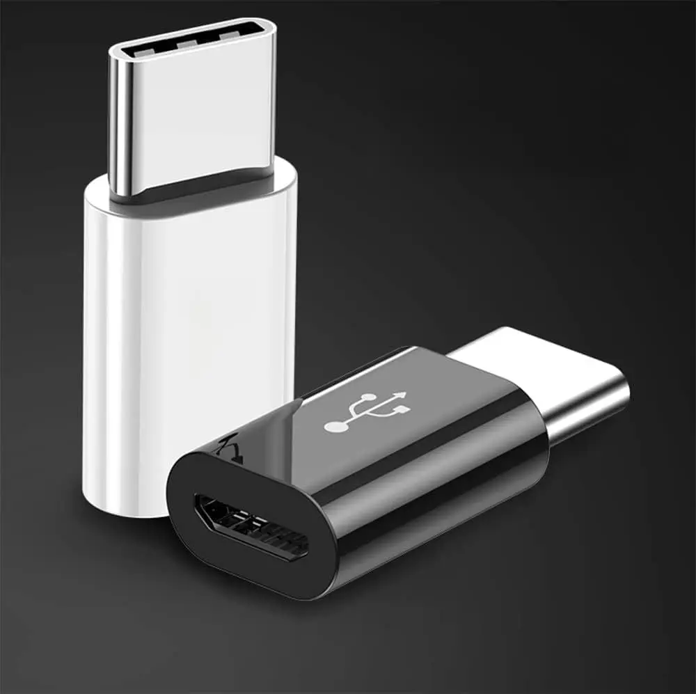 SGElectronix Micro USB to USB-C OTG Adapter 4-Pack (2 Black, 2 White) - Versatile Connectivity for Samsung Galaxy, Smartphone, Cellphone & Type-C Tablet Mobile Devices, Otg Support, Micro-To-Typec, C-Type Adapters, Connects Micro-Usb To Usb-C