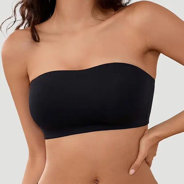 【3-Pack】Women’s bandeau bikini top, includes only the top (strapless), bandeau swimsuit | Removable shoulder straps, removable soft padding, adjustable shoulder straps, fully lined, stretchy fabric — BH1423