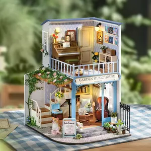 Book Nook Kit, DIY 3D Wooden Puzzle House, Desk Decoration Model, Miniature Furniture, Playhouse, Handmade Craft Gift for Birthdays, Holidays, No Batteries Required