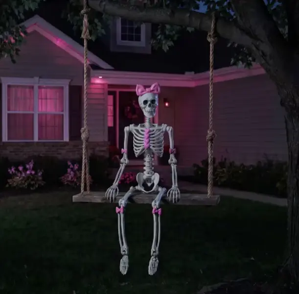 Bella Bones Pink Bows & Hearts Posable Skeleton Halloween Decoration