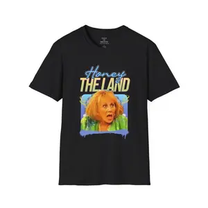Honey, The Land! Sylvia Browne Shirt, Vintage-Inspired Unisex Softstyle Tee, Retro Psychic Quote Graphic T-Shirt