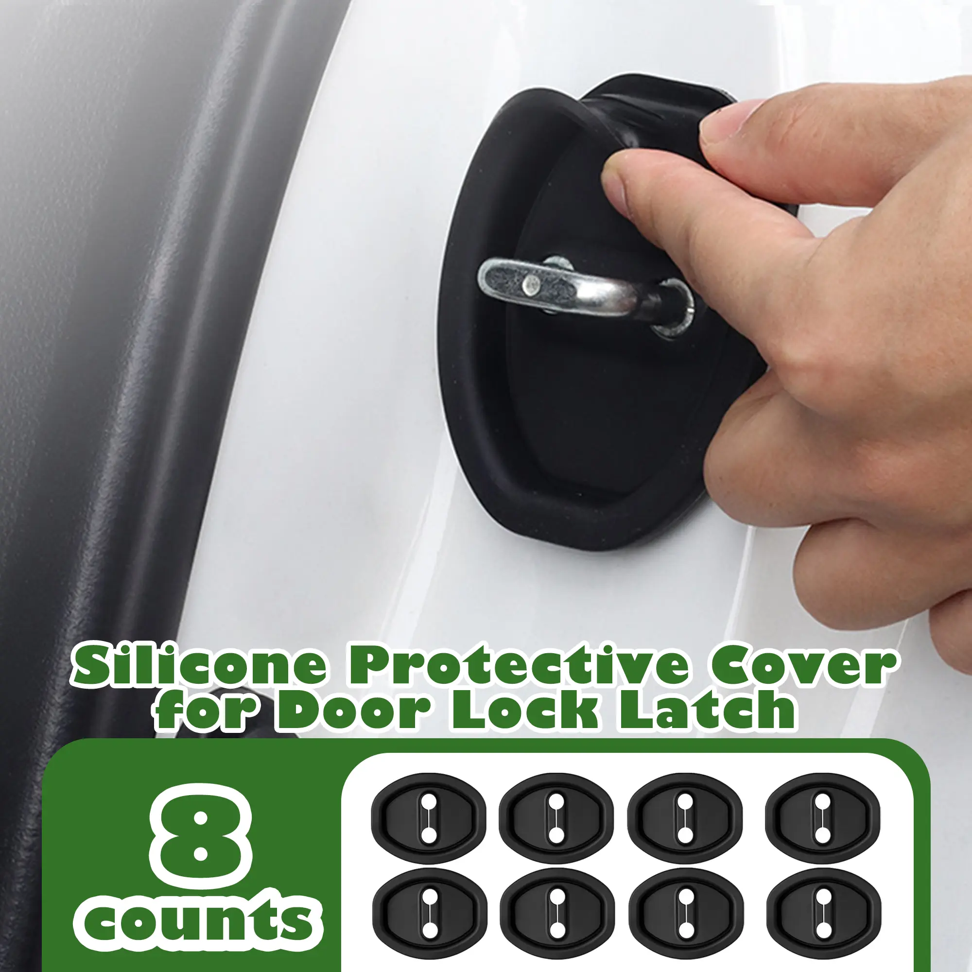8 Counts Door Latch Lock Cover, Silicone Guard Reduces Noise No Residual Glue After Removal