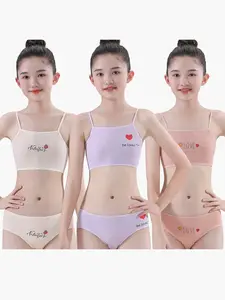 2026 New 3-Piece Girls' Underwear Set, Development Stage Girl Bra, Student Inner Wear Tank Top, Comfortable and Stylish