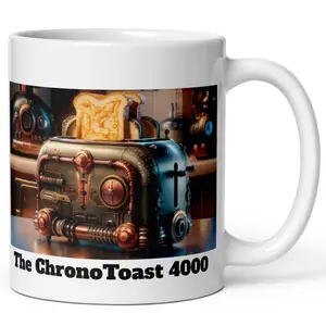 The ChronoToast 4000, AI Gift Catalog, Steampunk, Midjourney, AI Art, ChatGPT, Ideogram, SciFi, Tech, Toaster, Appliance, Kitchen, Fantasy, Vintage, Futuristic, Birthday Gift, Office Gift, Office Mug, Co-Worker Gift, Funny Gift, Artificial Intelligence