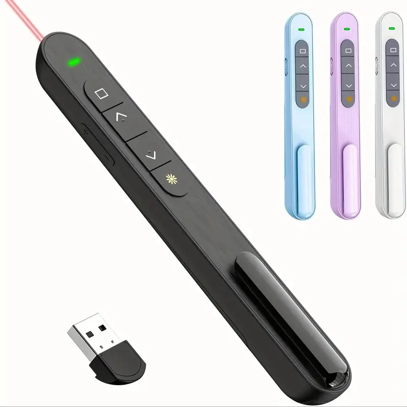 1-Count Wireless Laser Pointer with Hyperlink Click and Volume Control, Compatible with Mac/PC/Laptops, Portable Meeting Remote for Presentations and Teachers, Compact and Reliable Business Tool