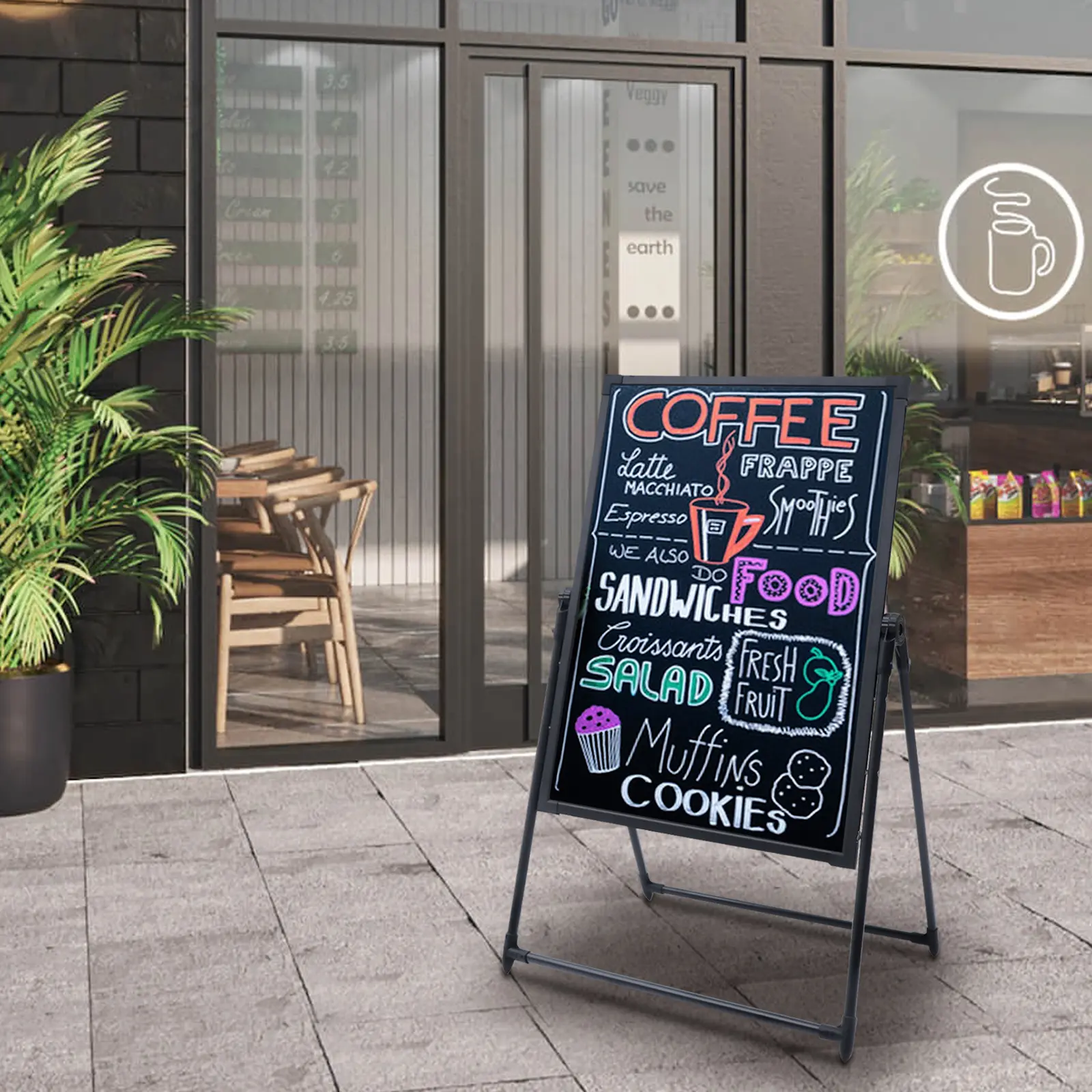 LED Message Writing Board Remote 4 Flash Modes Illuminated Menu Display Hanging & Standing Includes Highlighters & Power Cord for Restaurants Bars, Led Note Board, Portable Wipeable Board
