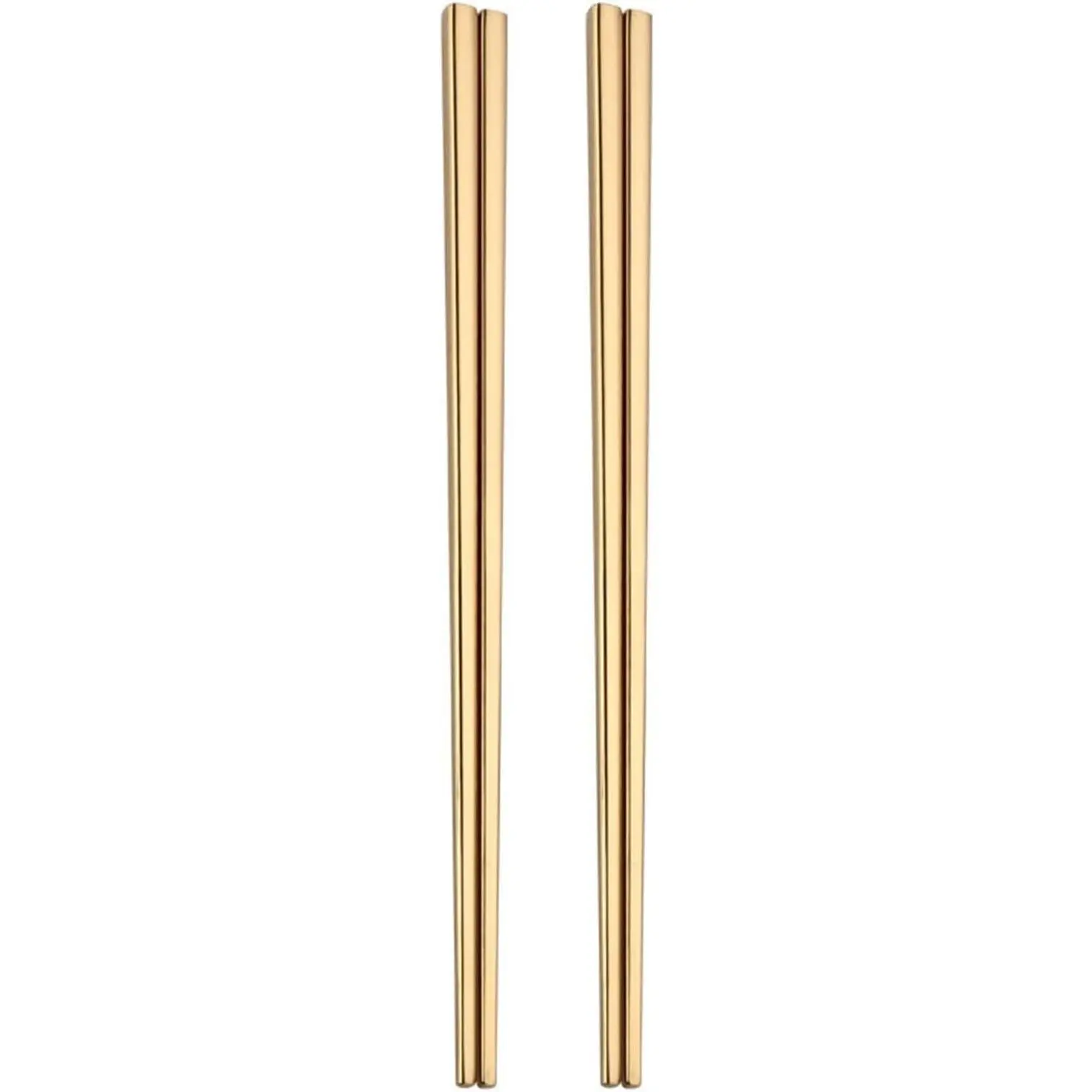 Reusable Stainless Steel Chopsticks 2 PCS Golden Dishwasher Safe Easy to Use