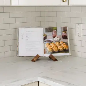 Handmade Wooden Recipe Holder, Elegant and Practical, Supports Cooking Books, Displays Menus, Modern Kitchen Decor, Perfect Gift