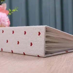 Vintage Boho Photo Album with Leaf & Floral Pattern, Fabric Linen Cover Scrapbook, Holds 100/200 Photos 6 Inch, Memory Book for Students, Travel, Wedding, Valentine's Day, Christmas, Halloween, Thanksgiving & Birthday Gift