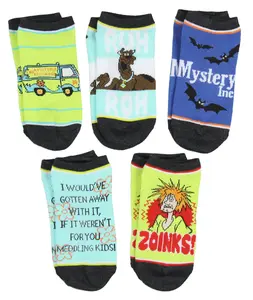 Scooby-Doo Socks Adult Mystery Machine Ruh-Roh Zoinks! 5 Pack Mix and Match Ankle Socks