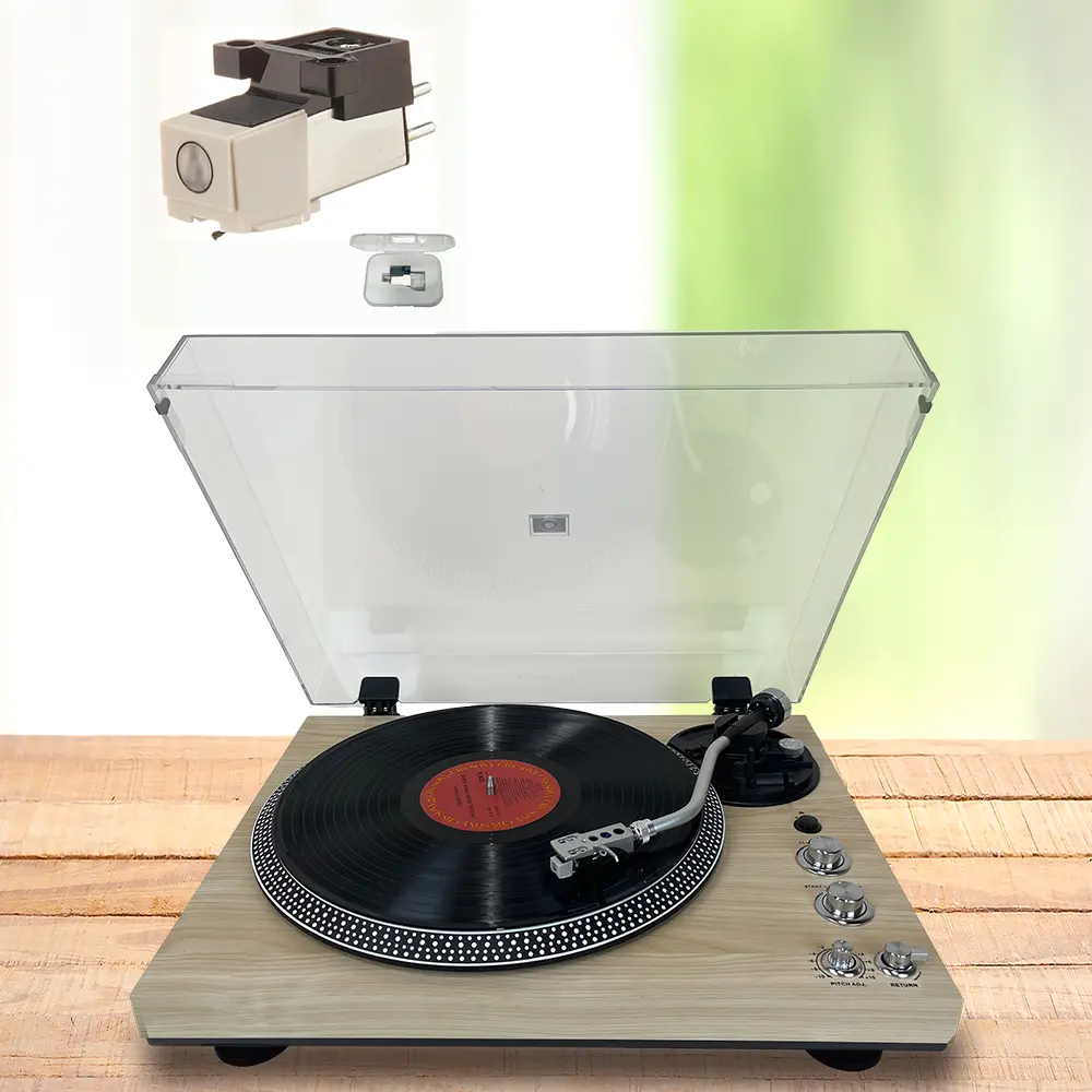 Vintage Belt-Drive 2-Speed LP Player for Vinyl Records, with AT3600L Record Player Needle Turntable Cartridge, Needle Swap Capability, RCA Line Output, Auxiliary Function, Halloween Gifts, Belt Drive 2-Speed Rca Line Lp Players