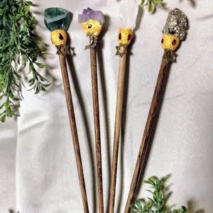 Wooden Crystal Wand