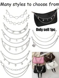 Double Layer Bag Chain, Handbag Decorative Chain, Butterfly Heart Star Keychain Pendant, Shoulder Bag Strap, Women's Gift, Metal Chain, Versatile Strap Streetwear