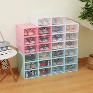 Clear Shoe Box Organizer, Stackable & Strong, Eco-Friendly, Closet Storage, Multi-Pack,BLACK COLOUR