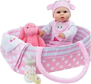 BABESIDE Reborn Baby Dolls, 17/20 Inch Handmade Real Life Baby Dolls Girl with 8 Pcs Reborn Baby Doll Clothes with Bassinet for Baby Doll, Baby Doll Clothes Outfit Accessories fit Newborn Baby Doll Girl