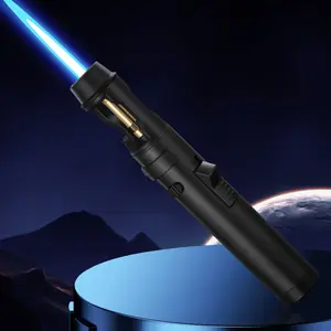 Windproof Lighter, Adjustable Flame Size High Temp Torch Lighter, Durable Zinc Alloy Bottle With Opener, High Temperature 1300 °   C Proof Igniter For Camping Grilling And Emergency Use Torch Lighters Refillable (No Fuel)