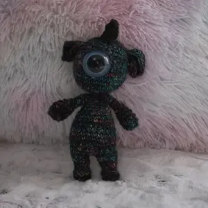 Crocheted Amigurumi Impkin – Cyclops Oni Crochet Plushie