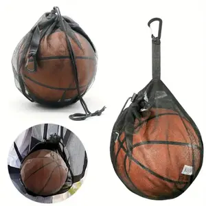 Portable Basketball Net Bag, Drawstring Volleyball, Soccer & Football Ball Pouch, Travel Training Sports Backpack, Fits Shoes & Balls