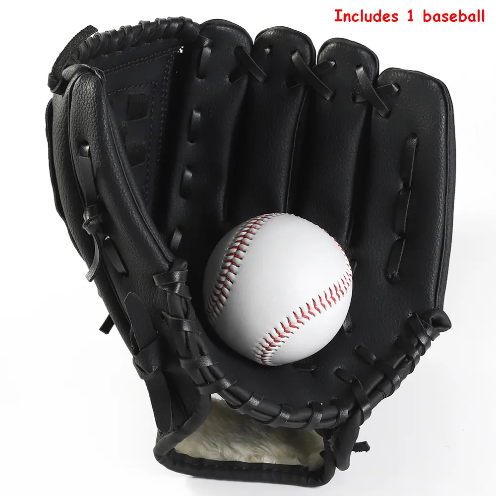 Baseball Glove Set with Ball Included, PU Leather Baseball Mitts for Kids Teens Adults, Sizes 10.5"/11.5"/12.5", Sports Training Gloves, Softball Gloves, Baseball Balls