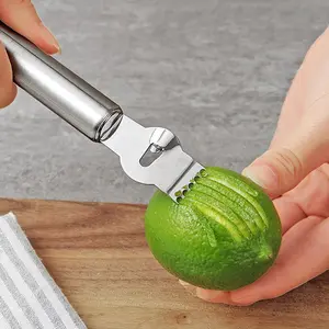 Stainless Steel Lemon Zester and Peeler, Multifunctional Citrus Grater Kitchen Tool, Perfect for Bars and Home Cooking
