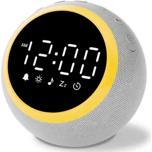 P-ADE04    Sound Machine for Sleeping Adults: Alarm Clocks for Bedrooms, 25 Soothing Sounds, 7 Soft Wake-Up Sounds, 16 Adjustable Volume & Timer, Memory Function - Ideal for Bedroom