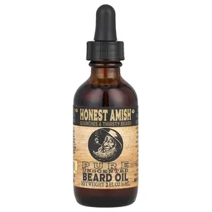 Honest Amish Pure Beard Oil, Unscented, 2 fl oz (60 ml)