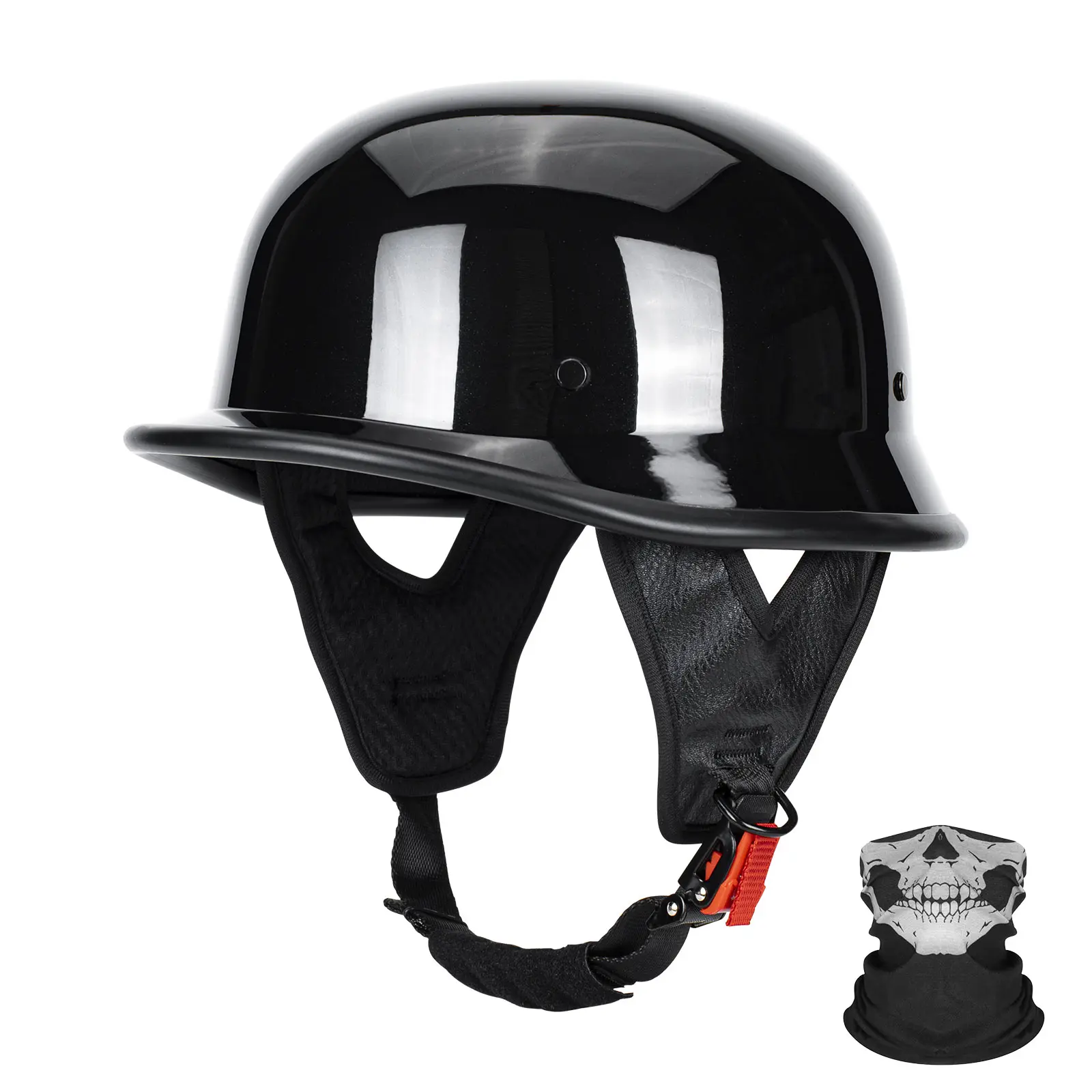 DOT Approved German-Style Half Helmet, Lightweight Open Face Motorcycle Helmet for Cruiser & Chopper Riders DOT Approved German-Style Half Helmet, Lightweight Open Face Motorcycle Helmet for Cruiser & Chopper Riders