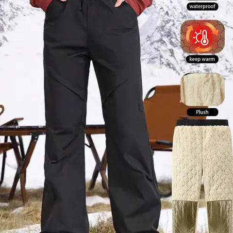 Women's Winter Ski Pants Waterproof Windproof Hiking Trousers with Fleece Lining and Graphene Heated Pad, Adjustable Waist and Cuffs Outdoor Pants Outdoor Wear