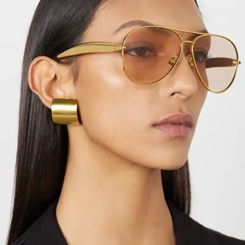 Elegant Women's Metal Aviator for Beach Vacation and Daily Wear, Uv400 Protection and Stylish Design for All Seasons, Uv Blocking Sunglasses