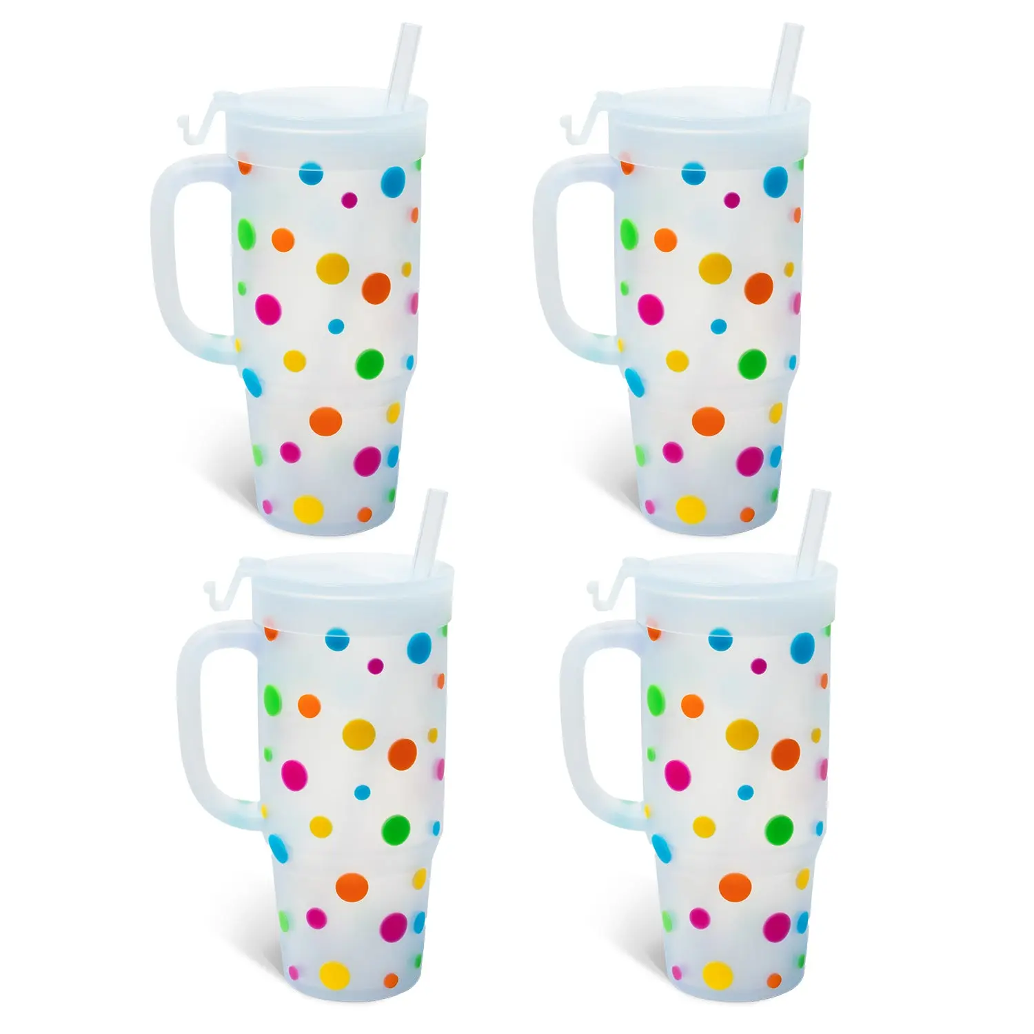 Silipint 32oz Silicone Humbler – 4-Pack Silicone Handle Tumbler with Silicone Straw  | Unbreakable, LFGB-Certified, BPA-Free, Dishwasher Safe, Kitchenware, Travel Friendly, Reusable