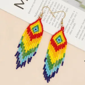Beaded Fringe Dangle Earrings