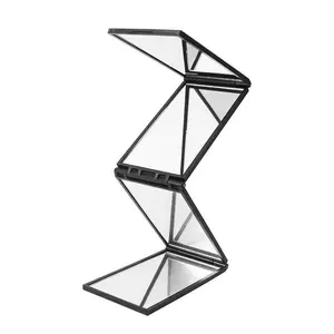 Foldable Expandable Mirror, 360 Degree Handheld Desktop Mirror, Portable Foldable Makeup Mirror for Home & Professional Hair Styling Use, Mirror Scalable