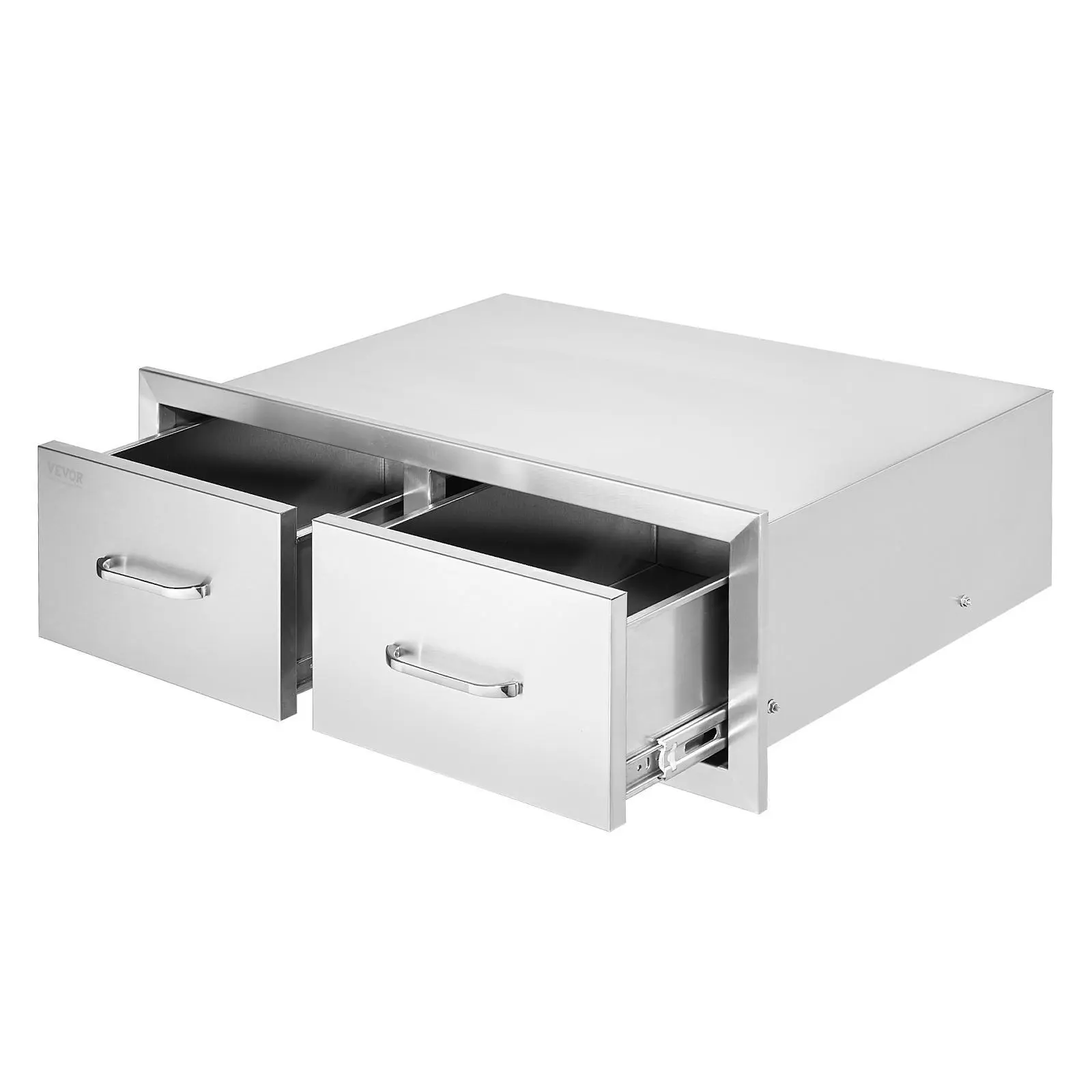【Summerfinds】VEVOR Outdoor Kitchen Drawers 30\" W x 10\" H x 20\" D, Horizontal Double BBQ Access Drawers Stainless Steel with Handle, BBQ Island Drawers for Outdoor Kitchens or Patio Grill Station