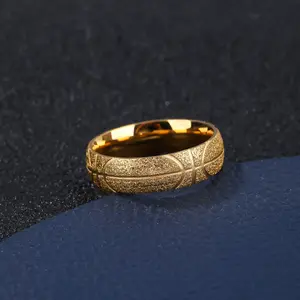 1 Piece of Luxury Creative Basketball Pattern Design Stainless Steel Men's Ring Is The Perfect Holiday Gift for Family, Friends, and Couples, Suitable for Hip-hop Rock Friend Party Accessories, Stainless Steel Jewelry, Custom Style Rings