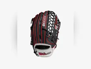 Wilson A2000 12.75” Trapeze Web Black Red White Outfield Glove