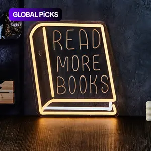 Neon Bookstore Light, Reading Study Room Decor, Girls Boys Room Neon Sign, Christmas New Year Gift Festival Decoration, LED Neon Lights, Decorative Neon Light, Neon Lamps, Powered by USB #TOP PICKS