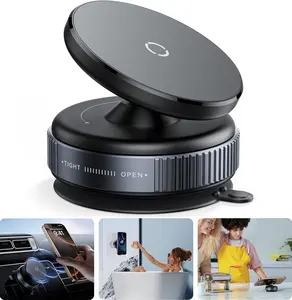 360° Vacuum Magnetic Car Phone Holder, Adjustable Suction Cup Phone Mount for Car/Gym/Mirror/Smooth Surface, Compatible with iPhone Android