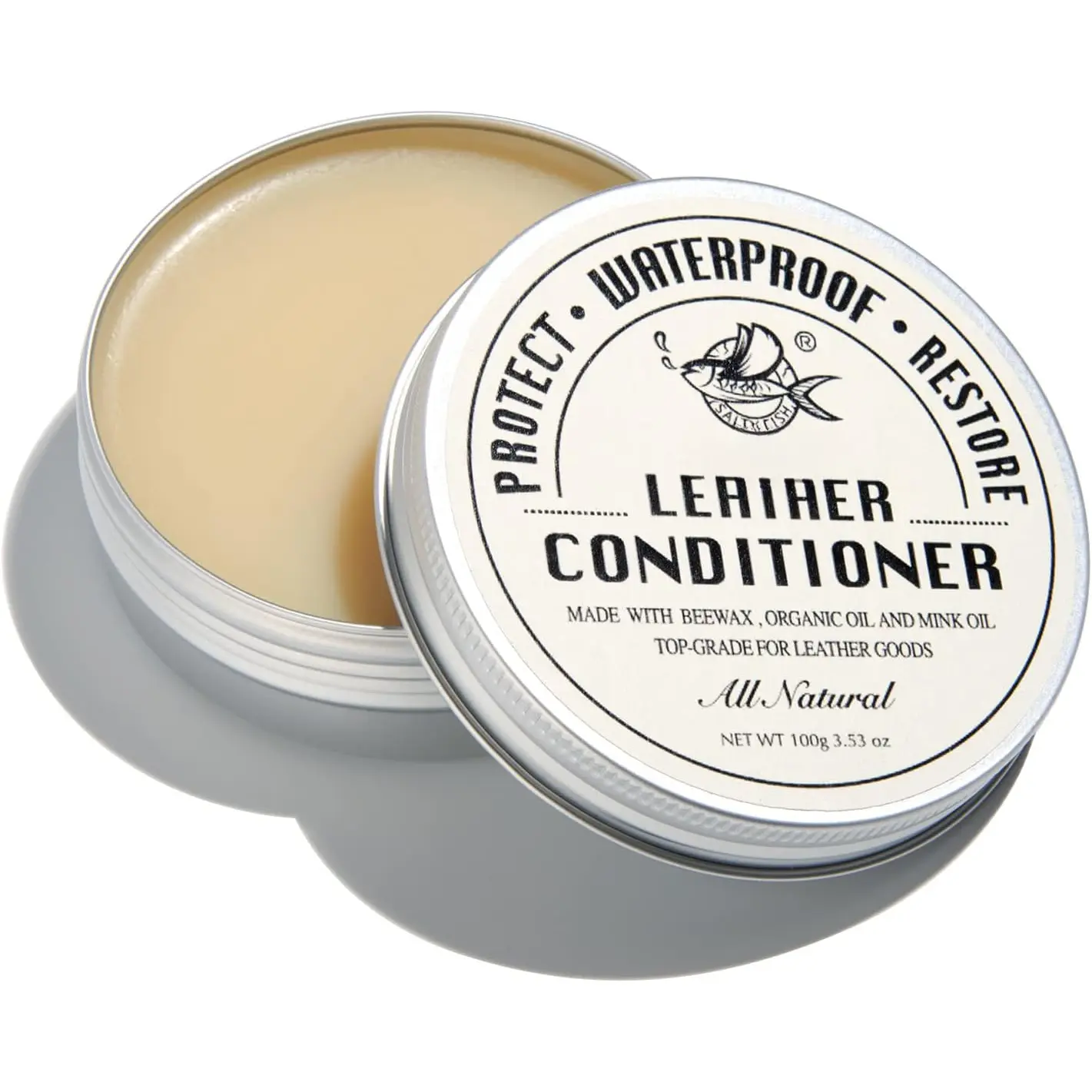 All- Leather Conditioner and Cleaner,Made with  Oil Beeswax,Protect Soften  Leather Furniture, Seats,Shoes,Boots,Bags (3.53 Oz)