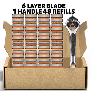 New floating magnetic suction men's razor, fast and smooth shaving without getting stuck on the beard, made of high-quality Stainless blades that can be fully washed, a classic men's shaving tool, Shaving Razors