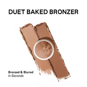 DIBS Beauty Duet Baked Bronzer Self Tan Bronzing Highlighter Palette Matte And Shimmer Shimmer Duochrome