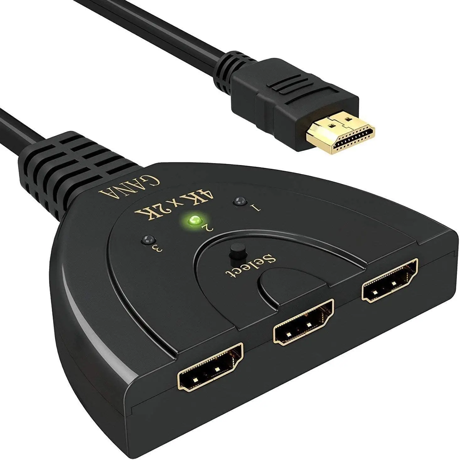 SGElectronix 3-Port HDMI Switcher 4K 3D HD 1080P Splitter Hub for Xbox PS4 Roku HDTV with Pigtail Cable Plug & Play