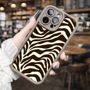 Zebra Print Pattern for phone case, compatible with iPhone 17 Pro Max, 16 Pro Max，15 Pro, 14, 13, 12, 11, XR, XS Plus, SE, Mini. Made from soft TPU shock-resistant silicone material, this stylish street-style gift is perfect for any occasion.