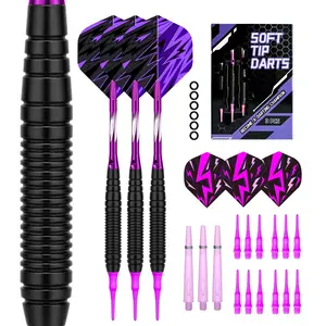 Soft Tipped Darts Set for Electronic Dartboard Games, Professional Indoor Plastic Tip Darts, Includes Plastic Storage Box, 3pcs, Darts Tips, Darts Gear
