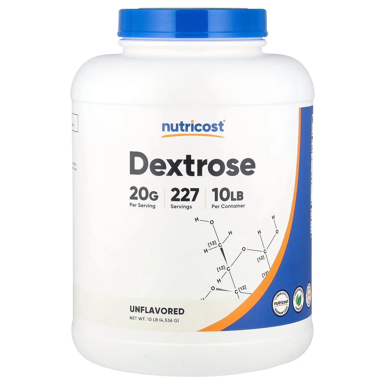 Nutricost Dextrose, Unflavored, 10 lb (4,536 g)