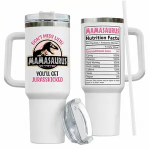 40oz Mom Tumbler with Handle Mamasaurus cup, Mom Gifts from Daughter/Son,Mama Birthday gifts, Mother's Day Gift for Mama， Best Mother In Law Gift,Mother Coffee cup Stainless Steel Travel Mugs