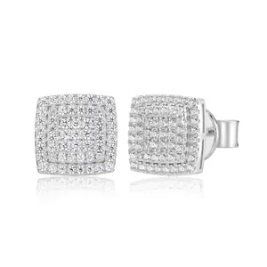 UCCIYO  Triple Ice Earrings UCCIYO 18k Gold-Plated Lab-Created Moissanite Earrings For Women S925 Sterling Silver Moissanite Earring Men Hip Hop Jewelry Couple Gift【#E648】