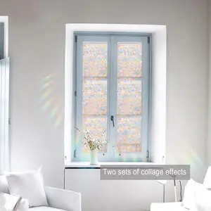 Vibrant Floral Window Sticker (30x120cm) Generous Size, Static Cling Decorative Glass Decal for Bedroom & Classroom Decor, Xc20007
