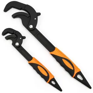 2 Pcs Multi-function Universal Wrench Set Self Adjusting Spanner Quick Power Grip Pipe Wrench for Auto Repair and Home Maintenance